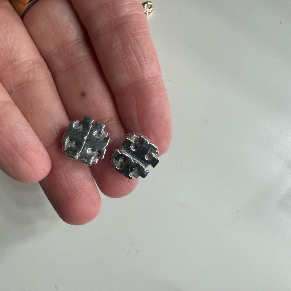 Silver Tory Burch Stud Earrings
